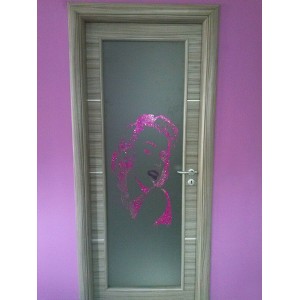Porta Legno vetro con decorazione